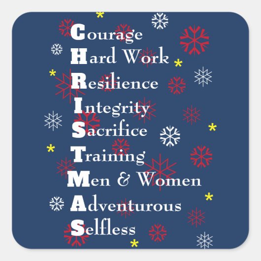 軍隊クリスマスのカスタマイズ可能 スクエアシール (正面)