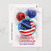 軍隊クリスマスアメリカ国旗から退役軍人 ポストカード (正面/裏面)