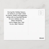 軍隊クリスマスアメリカ国旗から退役軍人 ポストカード (裏面)