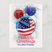 軍隊クリスマスアメリカ国旗から退役軍人 ポストカード (正面)