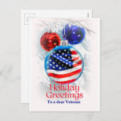 軍隊クリスマスアメリカ国旗の退役軍人 シーズンポストカード (正面/裏面)