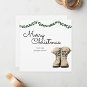 軍隊クリスマスカード兵士を送る ノートカード (正面/裏面インサイチュ)