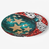 軍隊クリスマススターストライプズデザイン ペーパープレート (アングル)