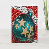 軍隊クリスマス愛国的オーナメントスターストライプズ シーズンカード (正面)