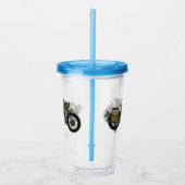 軍隊クルーザーのモーターサイクルイラストレーション アクリルタンブラー (右)