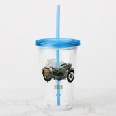 軍隊クルーザーのモーターサイクルイラストレーション アクリルタンブラー (正面)