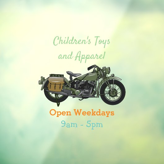 軍隊クルーザーのモーターサイクルイラストレーション ウィンドウサイン (シート3)