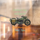 軍隊クルーザーのモーターサイクルイラストレーション ウィンドウサイン (シート2)