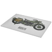 軍隊クルーザーのモーターサイクルイラストレーション カッティングボード (角)