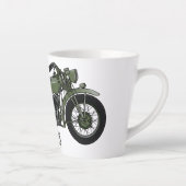 軍隊クルーザーのモーターサイクルイラストレーション カフェラテマグ (右)