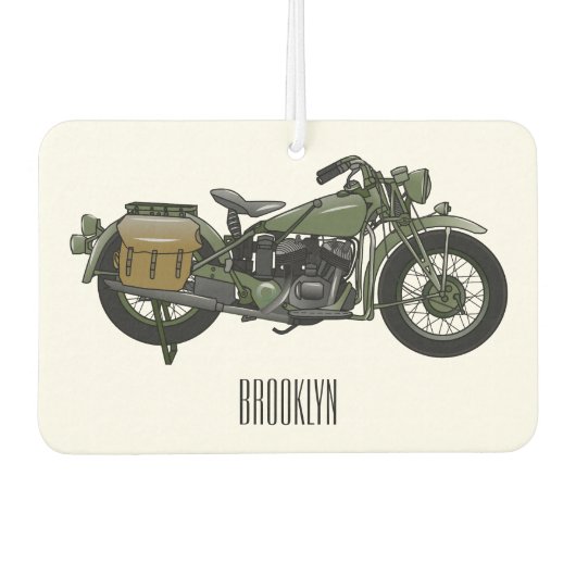 軍隊クルーザーのモーターサイクルイラストレーション カーエアーフレッシュナー (正面)