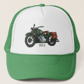 軍隊クルーザーのモーターサイクルイラストレーション キャップ (正面)