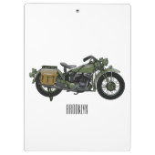軍隊クルーザーのモーターサイクルイラストレーション クリップボード (裏面)