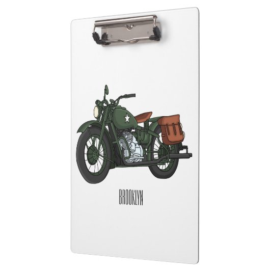 軍隊クルーザーのモーターサイクルイラストレーション クリップボード (左)