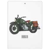 軍隊クルーザーのモーターサイクルイラストレーション クリップボード (裏面)