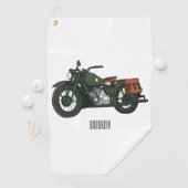 軍隊クルーザーのモーターサイクルイラストレーション ゴルフタオル (インサイチュ)