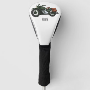 軍隊クルーザーのモーターサイクルイラストレーション ゴルフヘッドカバー
