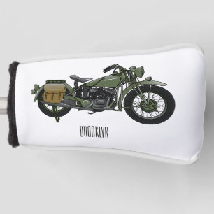 軍隊クルーザーのモーターサイクルイラストレーション ゴルフヘッドカバー