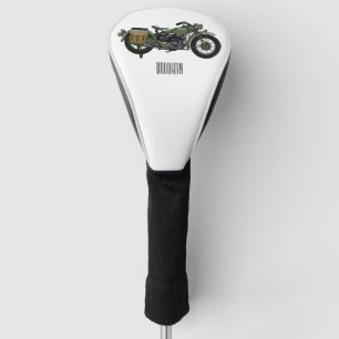 軍隊クルーザーのモーターサイクルイラストレーション ゴルフヘッドカバー