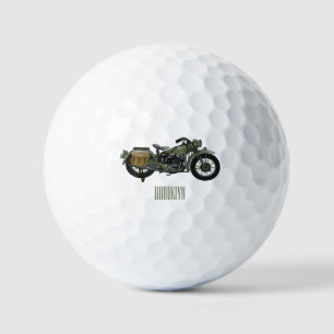 軍隊クルーザーのモーターサイクルイラストレーション ゴルフボール