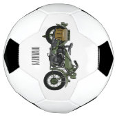 軍隊クルーザーのモーターサイクルイラストレーション サッカーボール (回転)