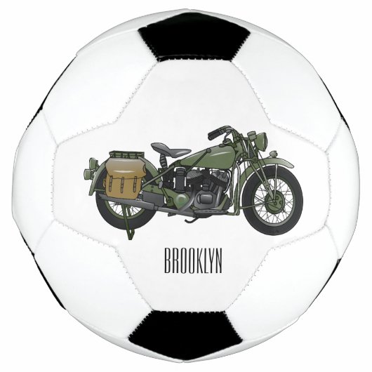 軍隊クルーザーのモーターサイクルイラストレーション サッカーボール (正面)