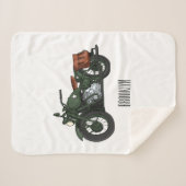 軍隊クルーザーのモーターサイクルイラストレーション シェルパブランケット (正面(横))