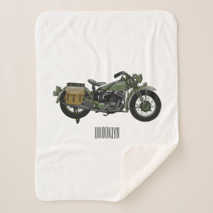 軍隊クルーザーのモーターサイクルイラストレーション シェルパブランケット