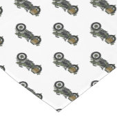 軍隊クルーザーのモーターサイクルイラストレーション ショートテーブルランナー (コーナー)