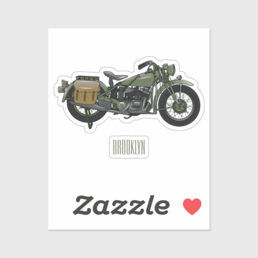 軍隊クルーザーのモーターサイクルイラストレーション シール (シート)