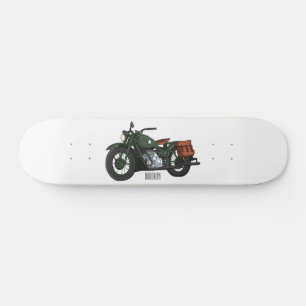 軍隊クルーザーのモーターサイクルイラストレーション スケートボード