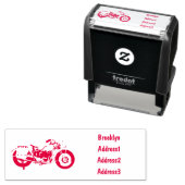 軍隊クルーザーのモーターサイクルイラストレーション セルフインキングスタンプ (インサイチュ)