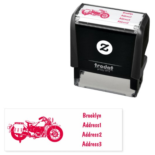 軍隊クルーザーのモーターサイクルイラストレーション セルフインキングスタンプ (インサイチュ)