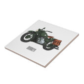 軍隊クルーザーのモーターサイクルイラストレーション タイル (側面)