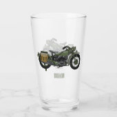 軍隊クルーザーのモーターサイクルイラストレーション タンブラーグラス (裏面)