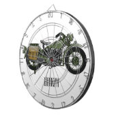 軍隊クルーザーのモーターサイクルイラストレーション ダーツボード (正面右)
