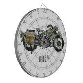 軍隊クルーザーのモーターサイクルイラストレーション ダーツボード (正面左)