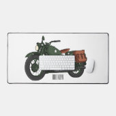 軍隊クルーザーのモーターサイクルイラストレーション デスクマット (キーボード&マウス)