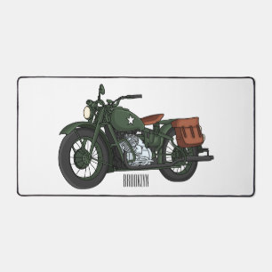軍隊クルーザーのモーターサイクルイラストレーション デスクマット
