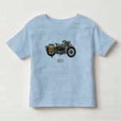 軍隊クルーザーのモーターサイクルイラストレーション トドラーTシャツ (正面)