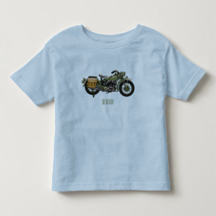 軍隊クルーザーのモーターサイクルイラストレーション トドラーTシャツ