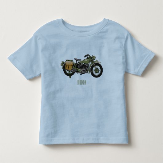 軍隊クルーザーのモーターサイクルイラストレーション トドラーTシャツ (正面)
