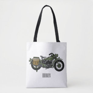 軍隊クルーザーのモーターサイクルイラストレーション トートバッグ