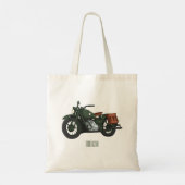 軍隊クルーザーのモーターサイクルイラストレーション トートバッグ (裏面)
