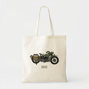 軍隊クルーザーのモーターサイクルイラストレーション トートバッグ