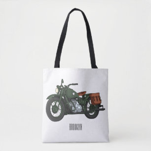 軍隊クルーザーのモーターサイクルイラストレーション トートバッグ