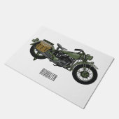 軍隊クルーザーのモーターサイクルイラストレーション ドアマット (アングル)