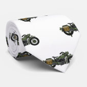 軍隊クルーザーのモーターサイクルイラストレーション ネクタイ (ロール)