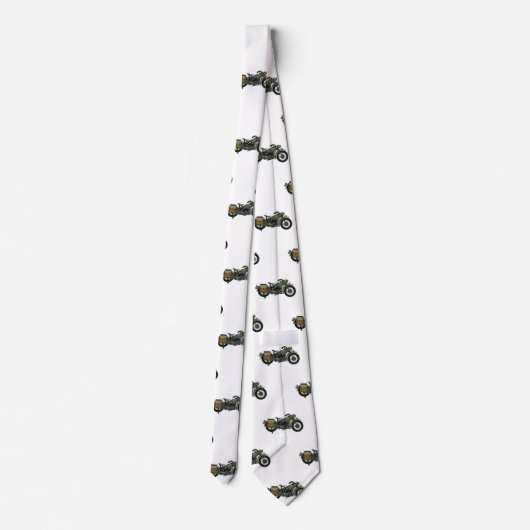 軍隊クルーザーのモーターサイクルイラストレーション ネクタイ (裏面)