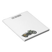 軍隊クルーザーのモーターサイクルイラストレーション ノートパッド (アングル)